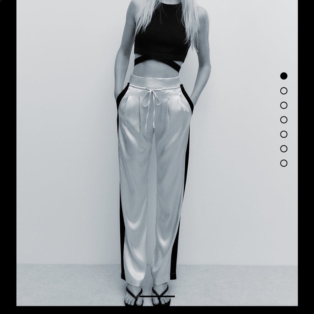 ZARA - XS - Satin Stripe Jogger Pant